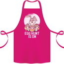 The Egg Hunt is on Funny Easter Rabbit Bunny Cotton Apron 100% Organic Pink