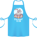 The Egg Hunt is on Funny Easter Rabbit Bunny Cotton Apron 100% Organic Turquoise