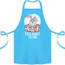 The Egg Hunt is on Funny Easter Rabbit Bunny Cotton Apron 100% Organic Turquoise