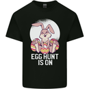 The Egg Hunt is on Funny Easter Rabbit Bunny Mens Cotton T-Shirt Tee Top Black