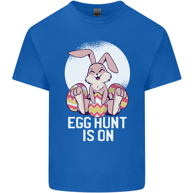 The Egg Hunt is on Funny Easter Rabbit Bunny Mens Cotton T-Shirt Tee Top Royal Blue