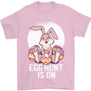 The Egg Hunt is on Funny Easter Rabbit Bunny Mens T-Shirt 100% Cotton Light Pink