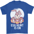 The Egg Hunt is on Funny Easter Rabbit Bunny Mens T-Shirt 100% Cotton Royal Blue