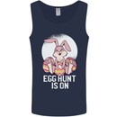 The Egg Hunt is on Funny Easter Rabbit Bunny Mens Vest Tank Top Navy Blue