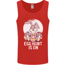 The Egg Hunt is on Funny Easter Rabbit Bunny Mens Vest Tank Top Red