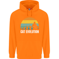 The Evolution of Cats Funny Crazy Lady Man Childrens Kids Hoodie Orange