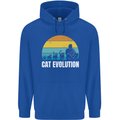 The Evolution of Cats Funny Crazy Lady Man Childrens Kids Hoodie Royal Blue