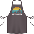 The Evolution of Cats Funny Crazy Lady Man Cotton Apron 100% Organic Dark Grey