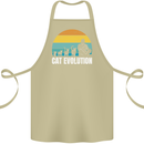 The Evolution of Cats Funny Crazy Lady Man Cotton Apron 100% Organic Khaki