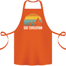 The Evolution of Cats Funny Crazy Lady Man Cotton Apron 100% Organic Orange