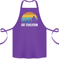 The Evolution of Cats Funny Crazy Lady Man Cotton Apron 100% Organic Purple