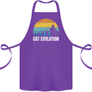 The Evolution of Cats Funny Crazy Lady Man Cotton Apron 100% Organic Purple