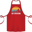The Evolution of Cats Funny Crazy Lady Man Cotton Apron 100% Organic Red