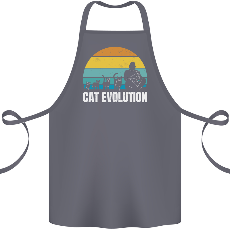 The Evolution of Cats Funny Crazy Lady Man Cotton Apron 100% Organic Steel
