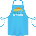 The Evolution of Cats Funny Crazy Lady Man Cotton Apron 100% Organic Turquoise