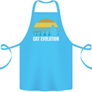 The Evolution of Cats Funny Crazy Lady Man Cotton Apron 100% Organic Turquoise