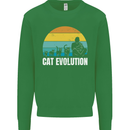 The Evolution of Cats Funny Crazy Lady Man Kids Sweatshirt Jumper Irish Green