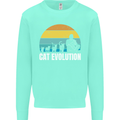 The Evolution of Cats Funny Crazy Lady Man Kids Sweatshirt Jumper Peppermint