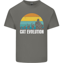 The Evolution of Cats Funny Crazy Lady Man Kids T-Shirt Childrens Charcoal