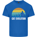 The Evolution of Cats Funny Crazy Lady Man Kids T-Shirt Childrens Royal Blue