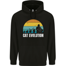 The Evolution of Cats Funny Crazy Lady Man Mens 80% Cotton Hoodie Black