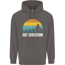 The Evolution of Cats Funny Crazy Lady Man Mens 80% Cotton Hoodie Charcoal