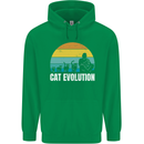 The Evolution of Cats Funny Crazy Lady Man Mens 80% Cotton Hoodie Irish Green