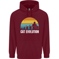 The Evolution of Cats Funny Crazy Lady Man Mens 80% Cotton Hoodie Maroon