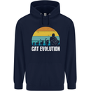 The Evolution of Cats Funny Crazy Lady Man Mens 80% Cotton Hoodie Navy Blue