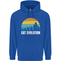 The Evolution of Cats Funny Crazy Lady Man Mens 80% Cotton Hoodie Royal Blue