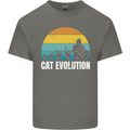 The Evolution of Cats Funny Crazy Lady Man Mens Cotton T-Shirt Tee Top Charcoal