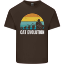 The Evolution of Cats Funny Crazy Lady Man Mens Cotton T-Shirt Tee Top Dark Chocolate