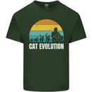 The Evolution of Cats Funny Crazy Lady Man Mens Cotton T-Shirt Tee Top Forest Green