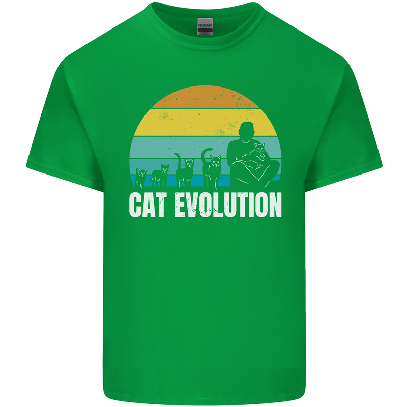 The Evolution of Cats Funny Crazy Lady Man Mens Cotton T-Shirt Tee Top Irish Green