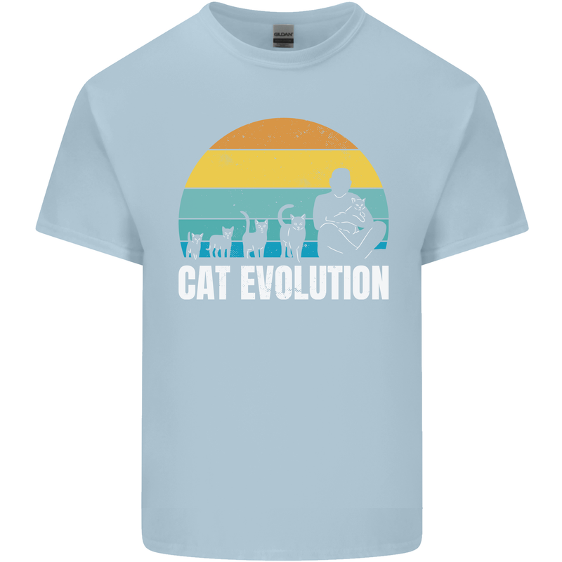 The Evolution of Cats Funny Crazy Lady Man Mens Cotton T-Shirt Tee Top Light Blue