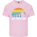 The Evolution of Cats Funny Crazy Lady Man Mens Cotton T-Shirt Tee Top Light Pink