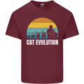 The Evolution of Cats Funny Crazy Lady Man Mens Cotton T-Shirt Tee Top Maroon