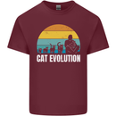 The Evolution of Cats Funny Crazy Lady Man Mens Cotton T-Shirt Tee Top Maroon