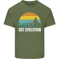 The Evolution of Cats Funny Crazy Lady Man Mens Cotton T-Shirt Tee Top Military Green