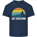 The Evolution of Cats Funny Crazy Lady Man Mens Cotton T-Shirt Tee Top Navy Blue