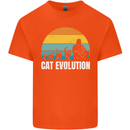 The Evolution of Cats Funny Crazy Lady Man Mens Cotton T-Shirt Tee Top Orange