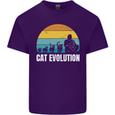 The Evolution of Cats Funny Crazy Lady Man Mens Cotton T-Shirt Tee Top Purple