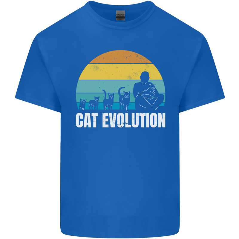 The Evolution of Cats Funny Crazy Lady Man Mens Cotton T-Shirt Tee Top Royal Blue