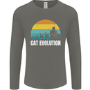 The Evolution of Cats Funny Crazy Lady Man Mens Long Sleeve T-Shirt Charcoal