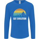 The Evolution of Cats Funny Crazy Lady Man Mens Long Sleeve T-Shirt Royal Blue