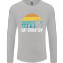 The Evolution of Cats Funny Crazy Lady Man Mens Long Sleeve T-Shirt Sports Grey