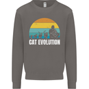 The Evolution of Cats Funny Crazy Lady Man Mens Sweatshirt Jumper Charcoal