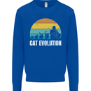 The Evolution of Cats Funny Crazy Lady Man Mens Sweatshirt Jumper Royal Blue