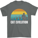 The Evolution of Cats Funny Crazy Lady Man Mens T-Shirt 100% Cotton Charcoal