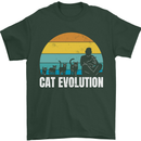 The Evolution of Cats Funny Crazy Lady Man Mens T-Shirt 100% Cotton Forest Green